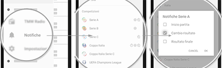 Notifiche live